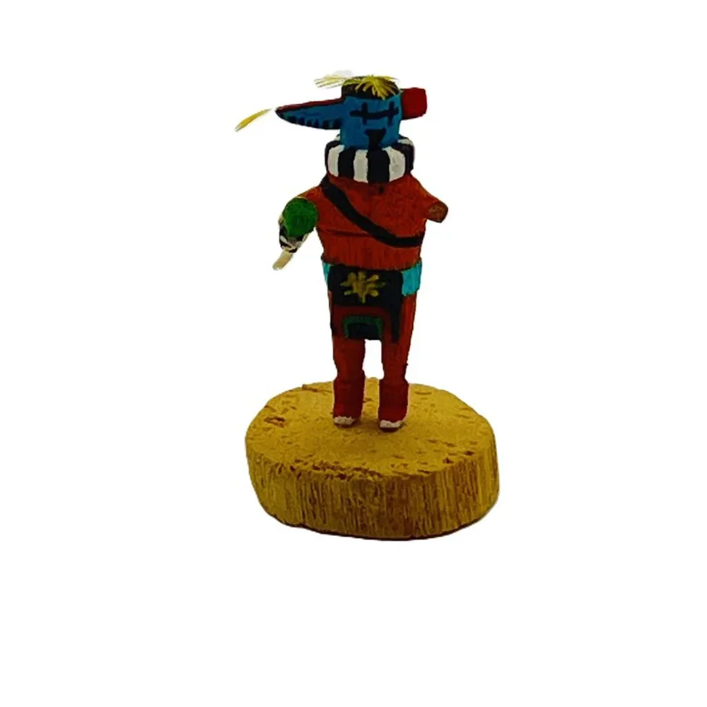 Handmade Miniature 1.5" (app.) Kachina Doll - "Long Horned" (Slight Damage) - Picture 6 of 8